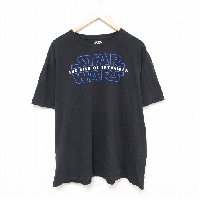 XL★古着 半袖 Tシャツ メンズ スターウォーズ STAR WARS 大きいサイズ コットン クルーネック 黒 ブラック 25jul03 中古