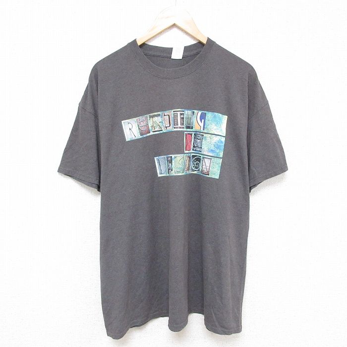 グレー霜降り 半袖Tシャツ XL | 古着