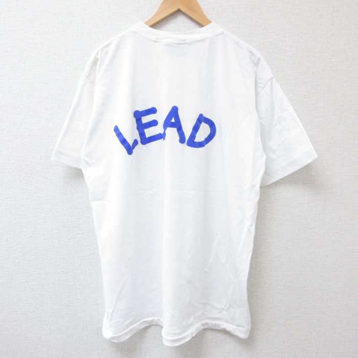 XL★古着 半袖 Tシャツ メンズ LEAD クルーネック 白 ホワイト 25jul04 中古