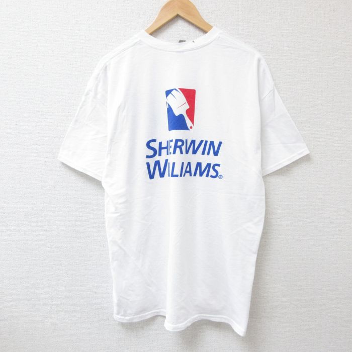 XL★古着 半袖 Tシャツ メンズ シャーウィンウィリアムズ 大きいサイズ クルーネック 白 ホワイト 25jul04 中古