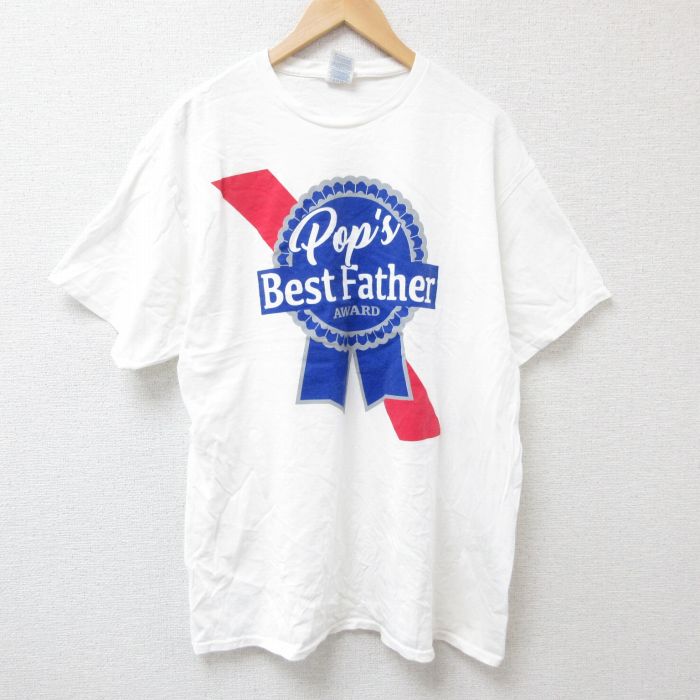 XL★古着 半袖 Tシャツ メンズ ベストファーザー コットン クルーネック 白 ホワイト 25jul04 中古