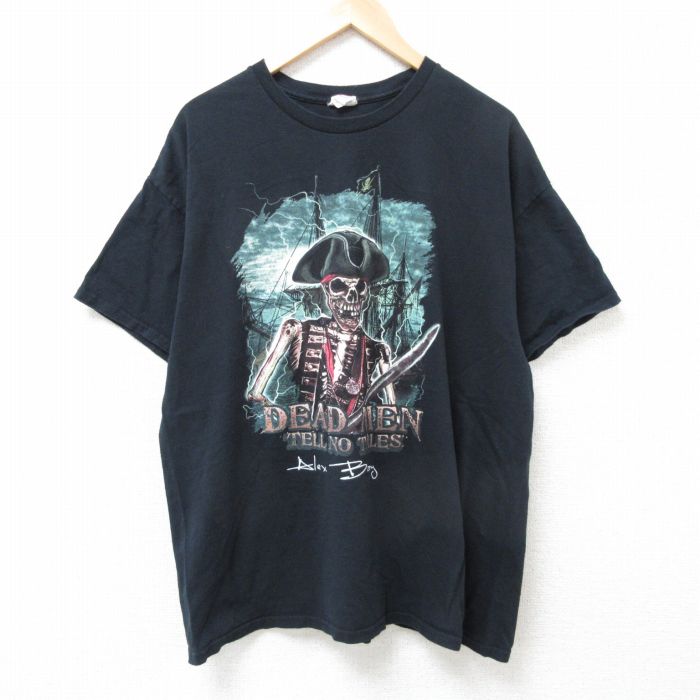 スカルパイレーツ 半袖Tシャツ ブラック XL | 古着