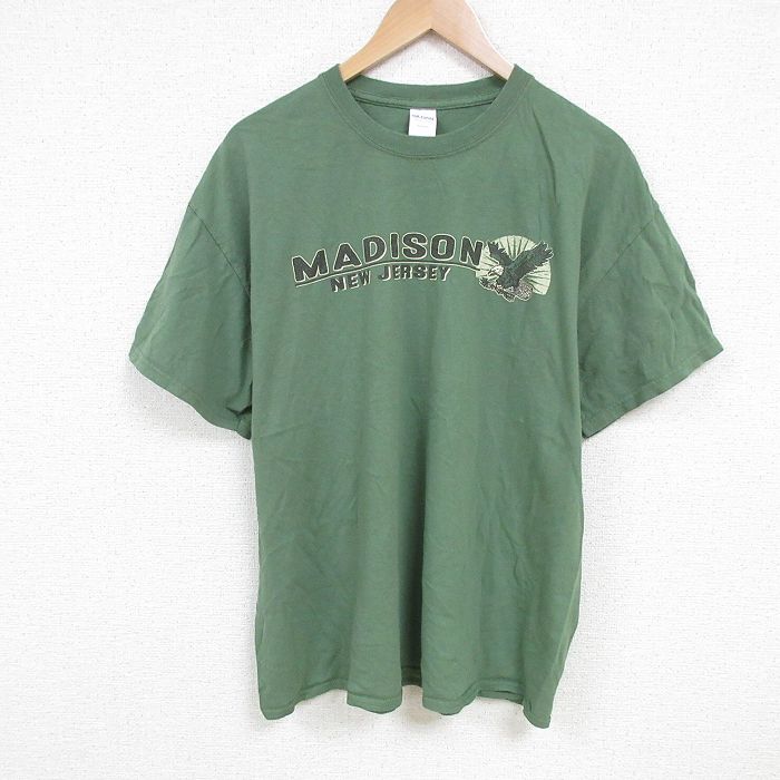 XL★古着 半袖 Tシャツ メンズ ニュージャージー コットン クルーネック 薄緑 グリーン 25jul04 中古