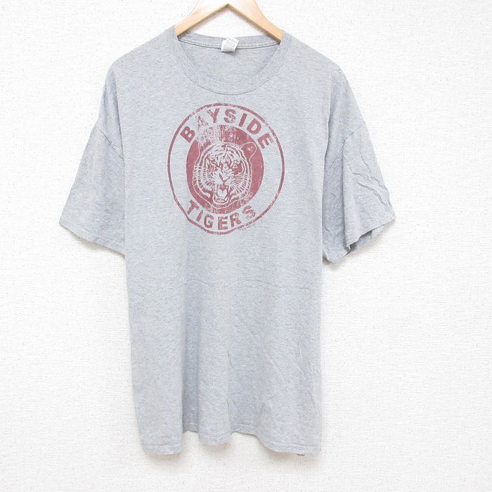 【50%OFF】XL★古着 フルーツオブザルーム 半袖 Tシャツ メンズ タイガース 大きいサイズ クルーネック グレー 霜降り 25jul07 中古
