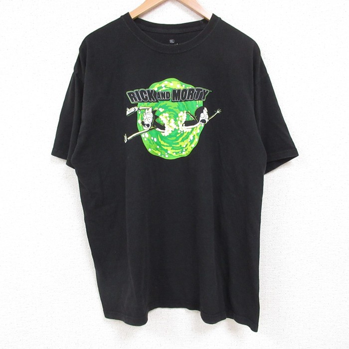 リックアンドモーティ 半袖Tシャツ ブラック XL | 古着