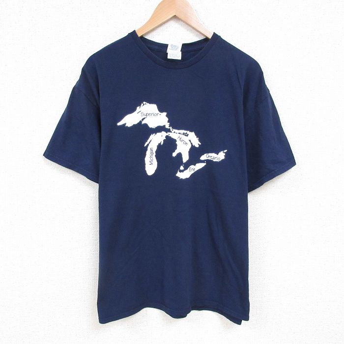 ミシガン 半袖Tシャツ ネイビー XL | 古着