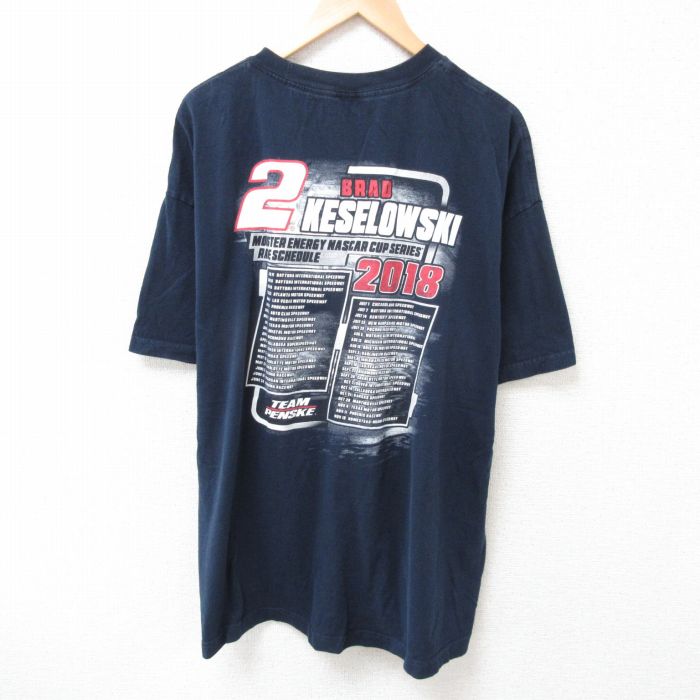 XL★古着 半袖 Tシャツ メンズ ブラッドケロウスキー 大きいサイズ コットン クルーネック 紺 ネイビー 25jul12 中古