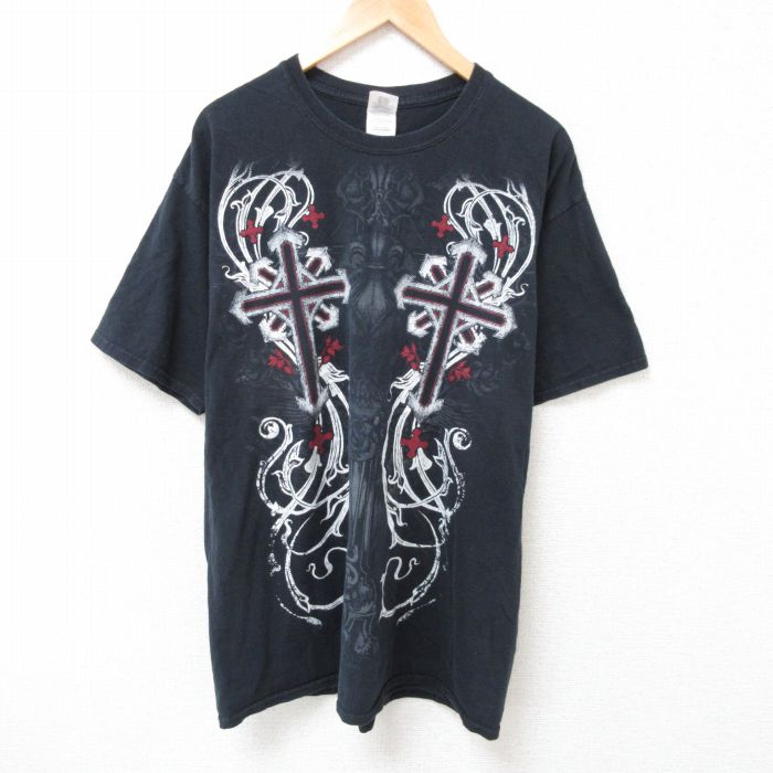 半袖Tシャツ 十字架 ブラック XL | 古着