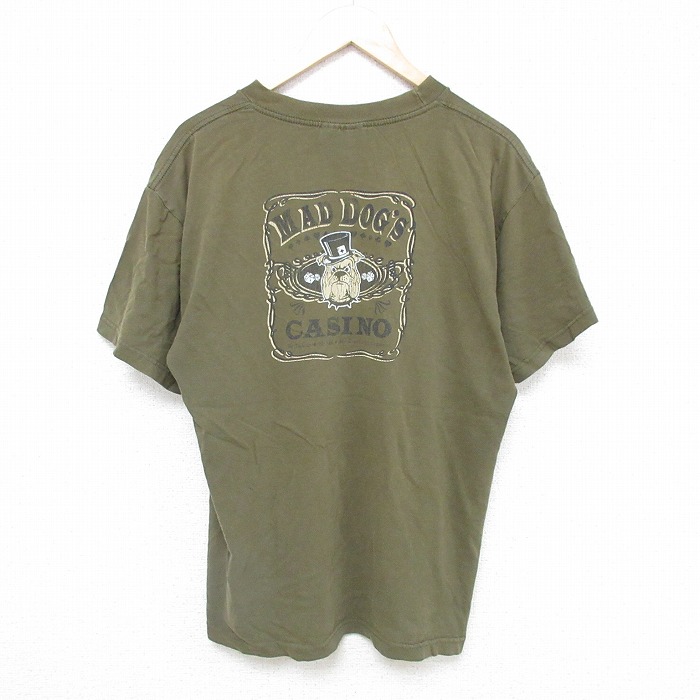 L★古着 エアロポステール AEROPOSTALE 半袖 Tシャツ メンズ マッドドッグ コットン クルーネック 緑 グリーン 25jul15 中古