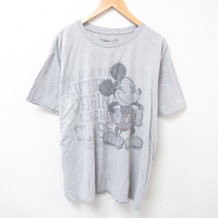 ディズニー 半袖Tシャツ ミッキー グレー XL | 古着