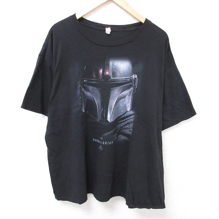 XL★古着 半袖 Tシャツ メンズ スターウォーズ STAR WARS マンダロリアン 大きいサイズ コットン クルーネック 黒 ブラック 25jul17 中古