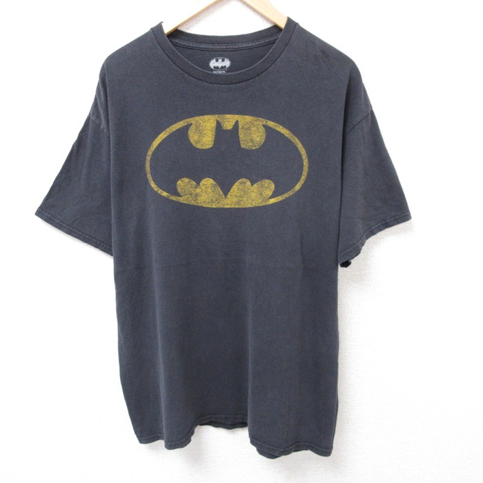 XL★古着 半袖 Tシャツ メンズ DCコミックス バットマン BATMAN コットン クルーネック 黒 ブラック 25jul17 中古