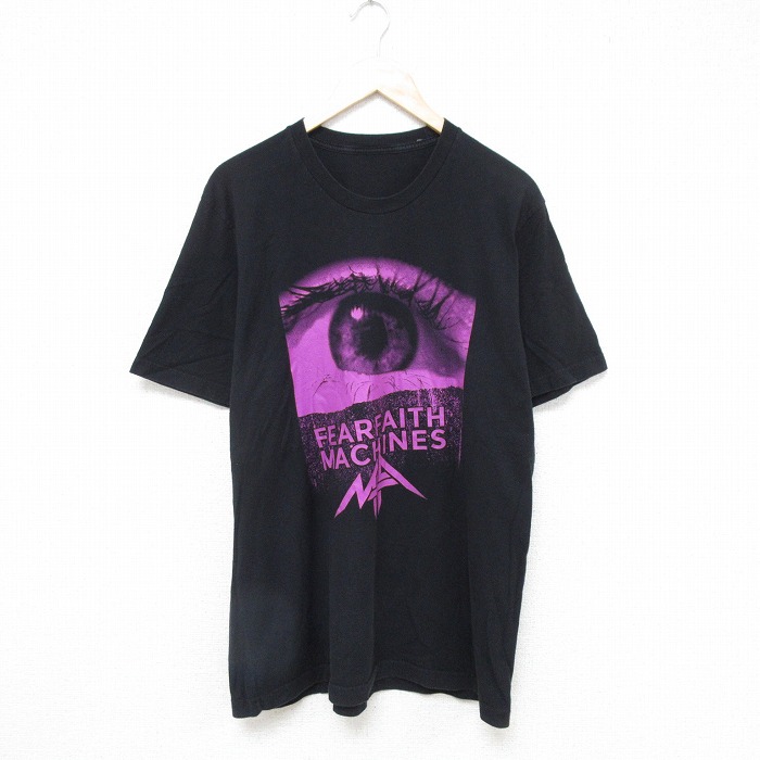 L★古着 半袖 Tシャツ メンズ FEAR クルーネック 黒 ブラック 25jul17 中古