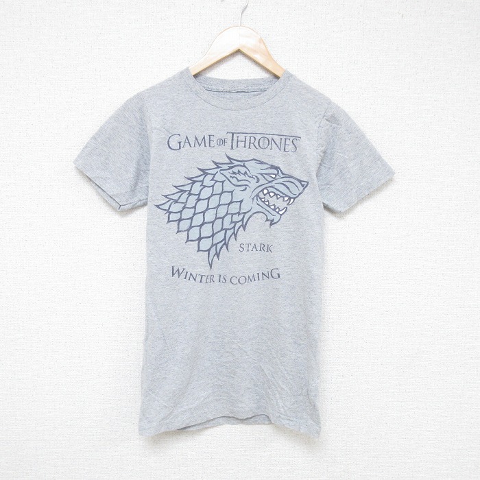 S★古着 半袖 Tシャツ メンズ ドラマ ゲームスローンズ クルーネック グレー 霜降り 25jul17 中古