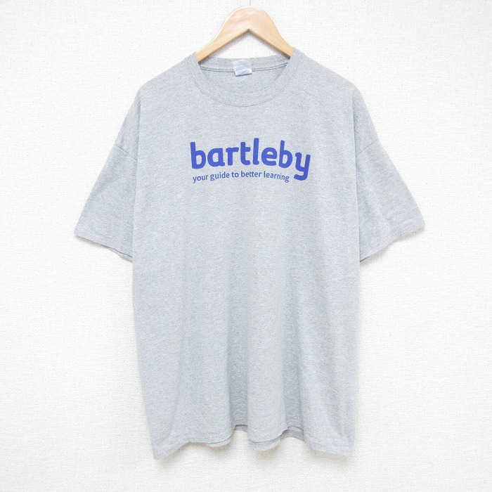 XL★古着 半袖 Tシャツ メンズ bartleby 大きいサイズ クルーネック グレー 霜降り 25jul18 中古