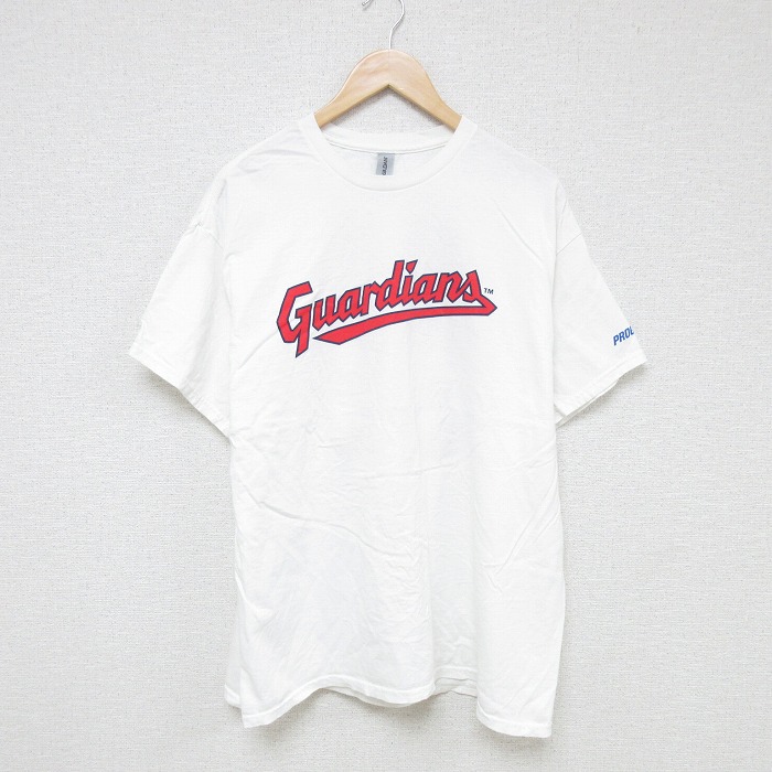 【50%OFF】XL★古着 半袖 Tシャツ メンズ MLB クリーブランドガーディアンズ スティーブンクワン 38 コットン クルーネック 白 ホワイト メジャーリーグ ベースボール 野球 25jul18 中古