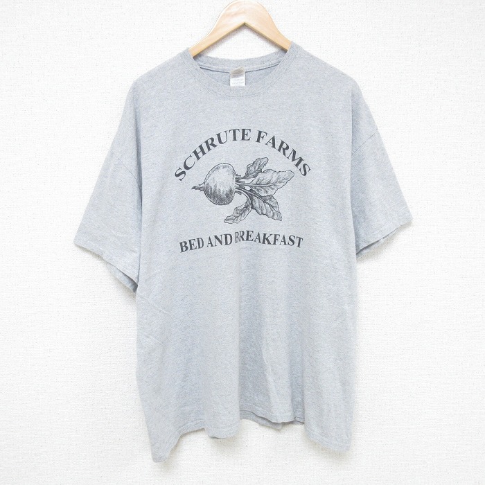 【20%OFF】XL★古着 半袖 Tシャツ メンズ カブ 大きいサイズ クルーネック グレー 霜降り 25jul18 中古