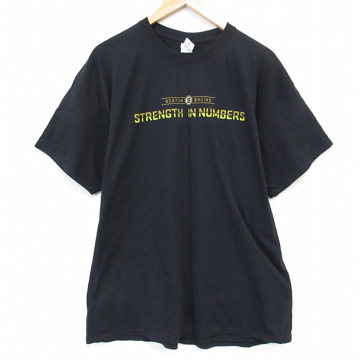 NHL ボストンブルーインズ 半袖Tシャツ アイスホッケー ブラック XL | 古着