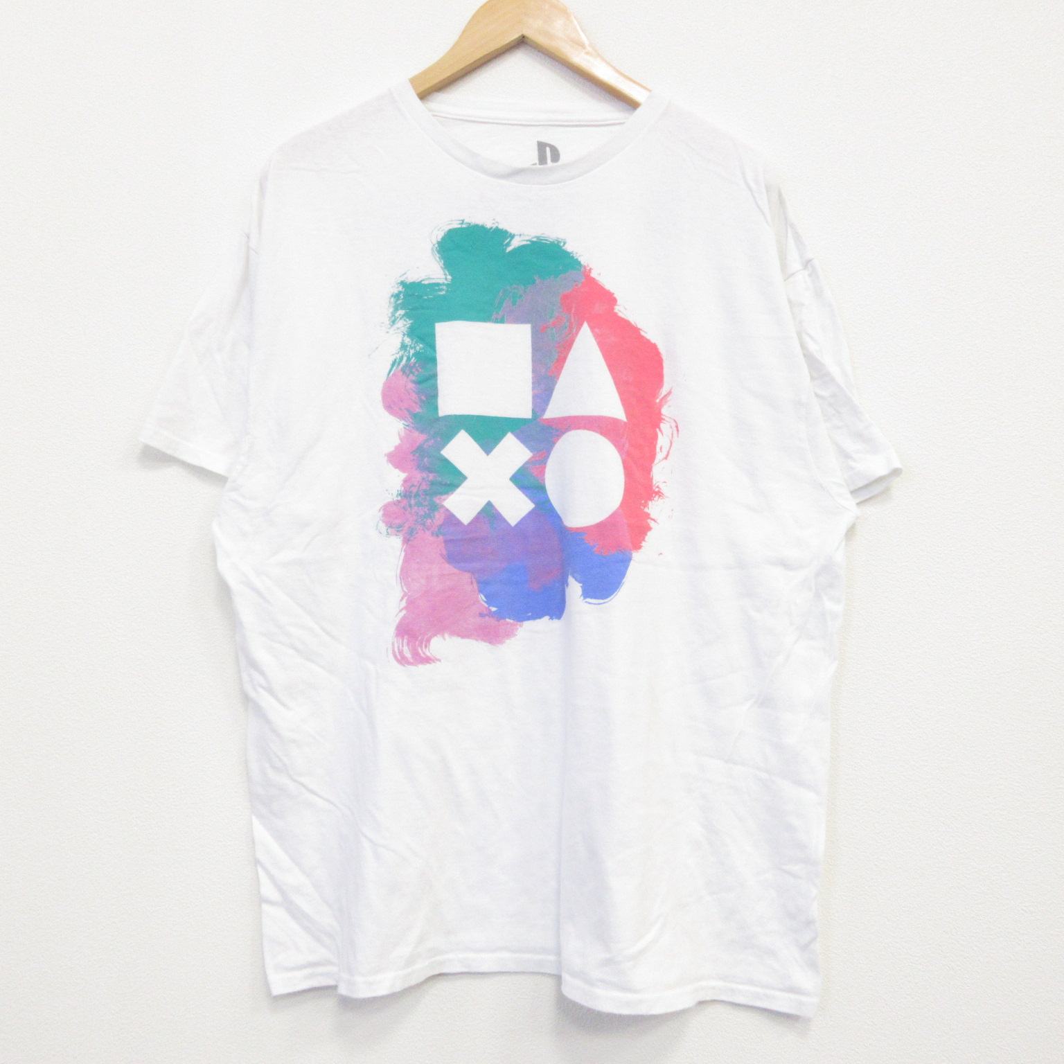 XL★古着 半袖 Tシャツ メンズ プレイステーション コットン クルーネック 白 ホワイト 25jul19 中古