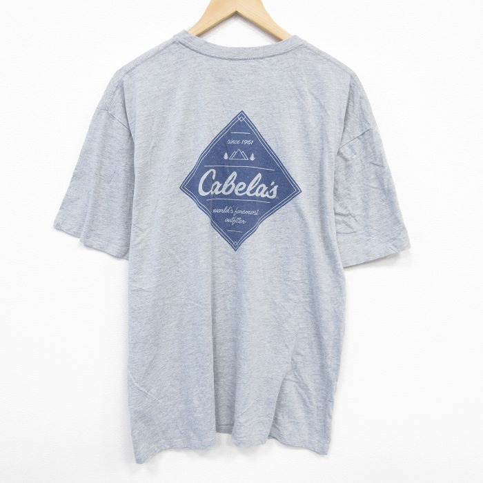 【50%OFF】XL★古着 半袖 Tシャツ メンズ カベラス 大きいサイズ クルーネック グレー 霜降り 25jul22 中古