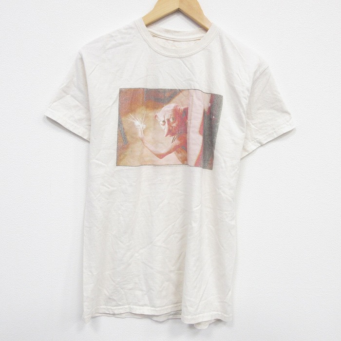 【50%OFF】M★古着 半袖 Tシャツ メンズ 映画 ハリーポッター クルーネック 生成り 25jul22 中古