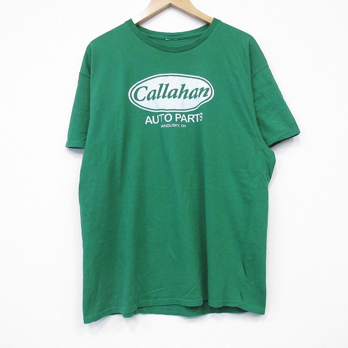 XL★古着 半袖 Tシャツ メンズ オートパーツ クルーネック 緑 グリーン 25jul22 中古