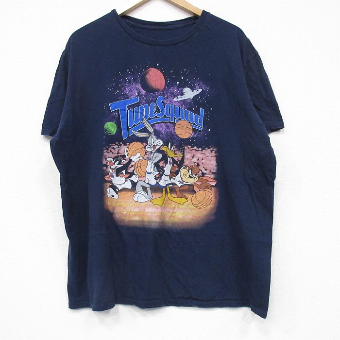 XL★古着 半袖 Tシャツ メンズ ルーニーテューンズ LOONEY TUNES バックスバニー クルーネック 黒 ブラック 25jul22 中古