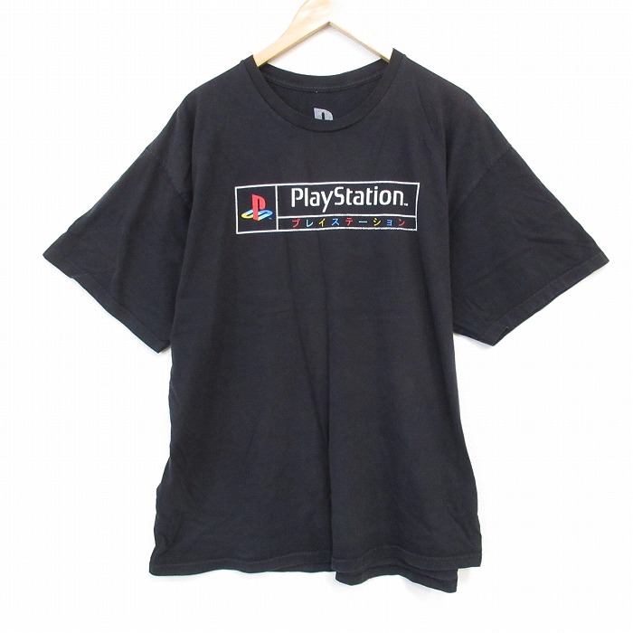 XL★古着 半袖 Tシャツ メンズ プレイステーション 大きいサイズ コットン クルーネック 【spe】 25jul23 中古