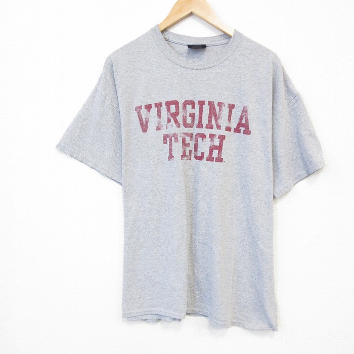 XL★古着 MVスポーツ 半袖 Tシャツ メンズ バージニア 大きいサイズ クルーネック グレー 霜降り 25jul23 中古