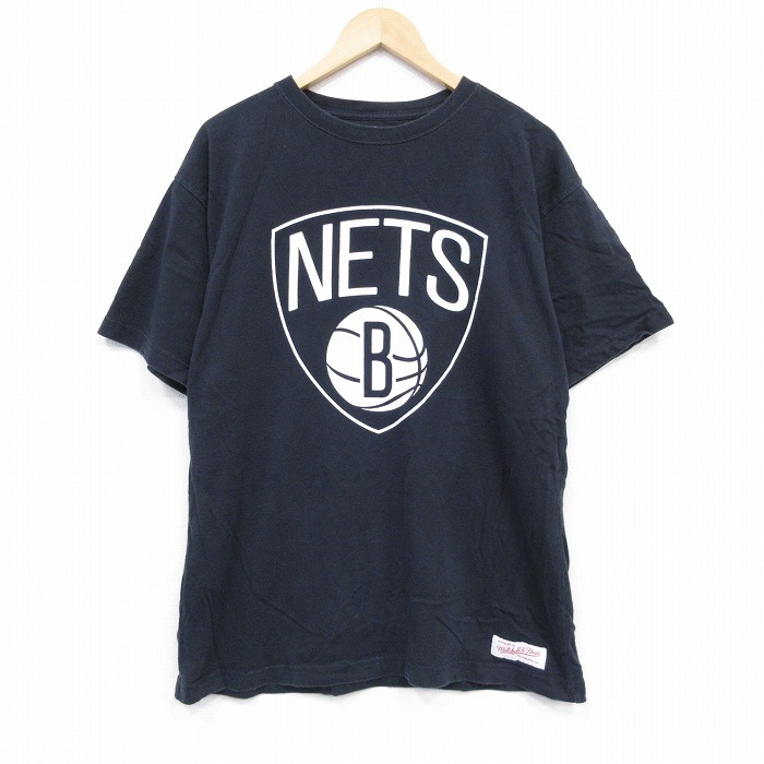 XL★古着 半袖 Tシャツ メンズ NBA ブルックリンネッツコットン クルーネック 黒 ブラック バスケットボール 25jul23 中古