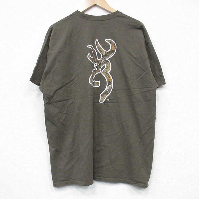 BROWNING 半袖Tシャツ ビッグロゴ グリーン XL | 古着