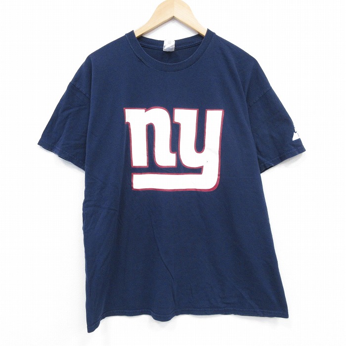XL★古着 半袖 Tシャツ メンズ NFL ニューヨークジャイアンツ クアーズライト コットン クルーネック 紺 ネイビー アメフト スーパーボウル 25jul26 中古