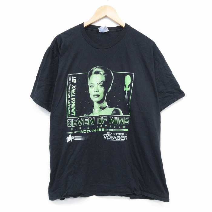 XL★古着 半袖 Tシャツ メンズ ドラマ スタートレック STAR TREK 大きいサイズ コットン クルーネック 黒 ブラック 25jul26 中古