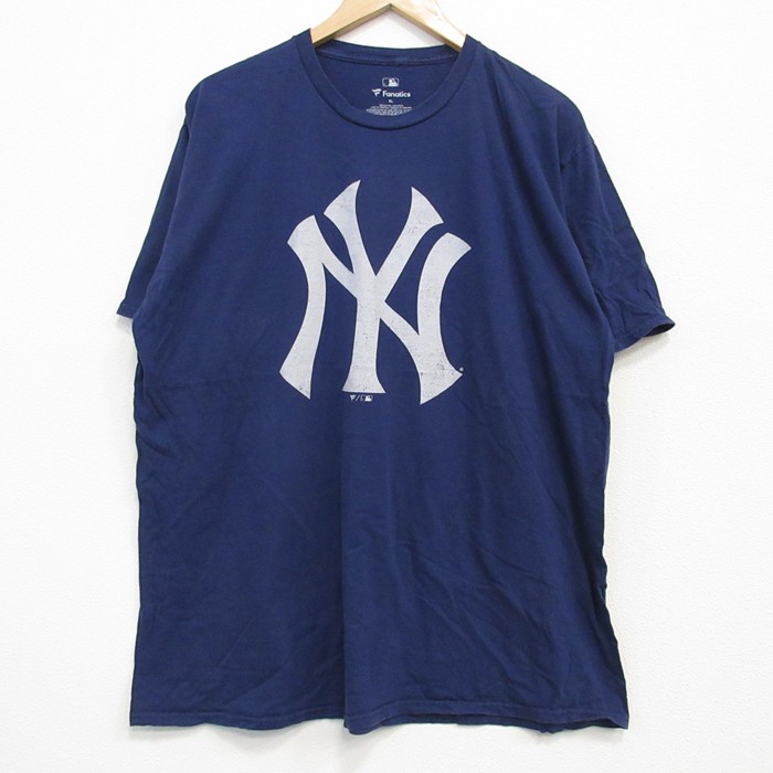 【20%OFF】XL★古着 半袖 Tシャツ メンズ MLB ニューヨークヤンキース ルーグネッドオドーア 12 コットン クルーネック 紺 ネイビー メジャーリーグ ベースボール 野球 25jul25 中古