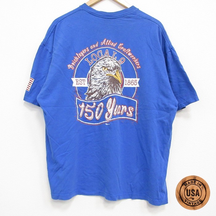 半袖Tシャツ 鳥 ブルー XL | 古着