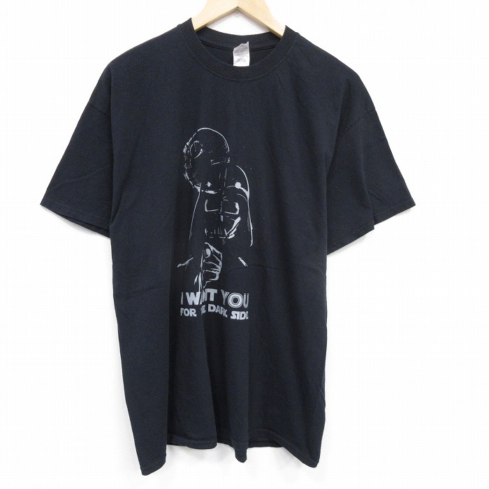 XL★古着 半袖 Tシャツ メンズ スターウォーズ STAR WARS ダースベイダー コットン クルーネック 黒 ブラック 25jul28 中古