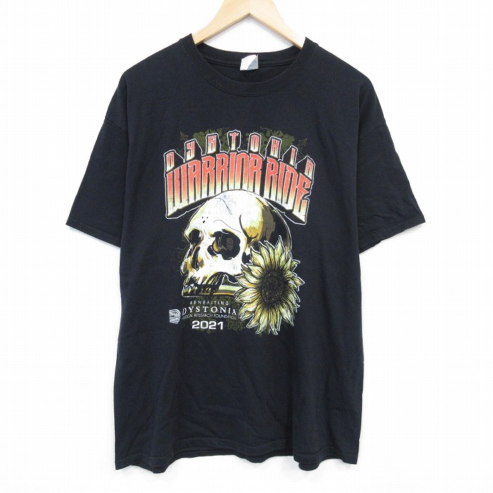 半袖Tシャツ スカル ブラック XL | 古着
