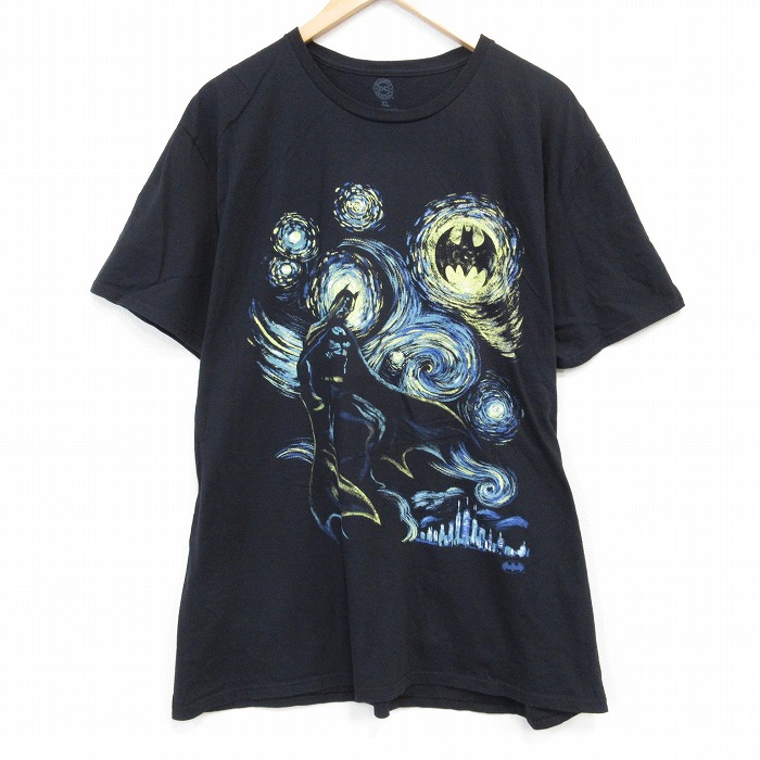 XL★古着 半袖 Tシャツ メンズ DCコミックス バットマン BATMAN 大きいサイズ コットン クルーネック 黒 ブラック 25jul28 中古