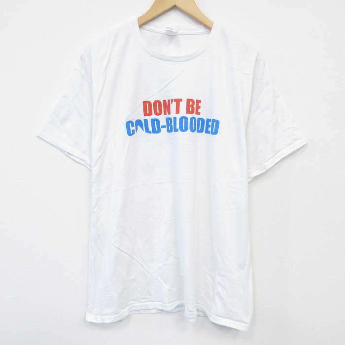 XL★古着 ヘインズ Hanes 半袖 Tシャツ メンズ サメ コットン クルーネック 白 ホワイト 25jul29 中古