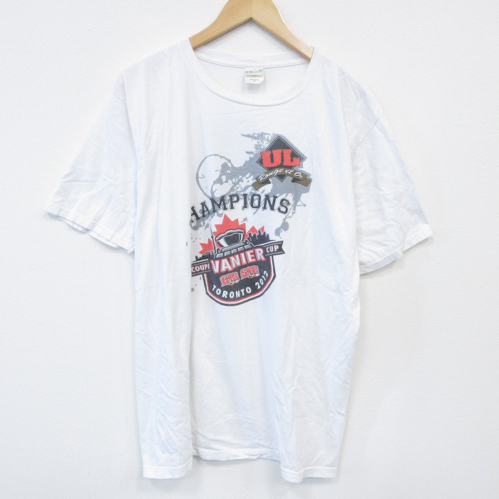 XL★古着 半袖 Tシャツ メンズ トロント 大きいサイズ コットン クルーネック 白 ホワイト 25jul29 中古