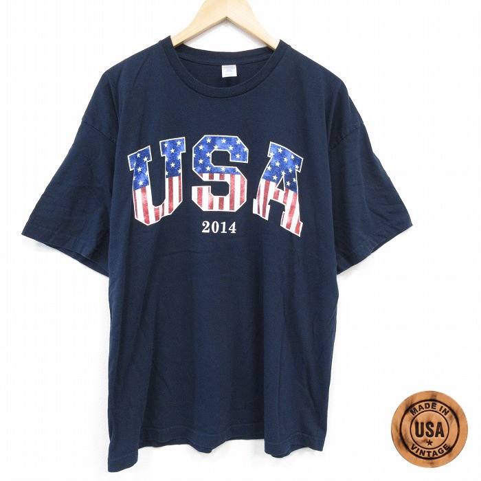 半袖Tシャツ USAロゴ ネイビー XL | 古着