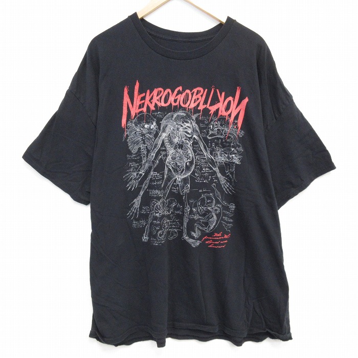 半袖ロックバンドTシャツ NEKROGOBLIKONプリント ブラック XL | 古着