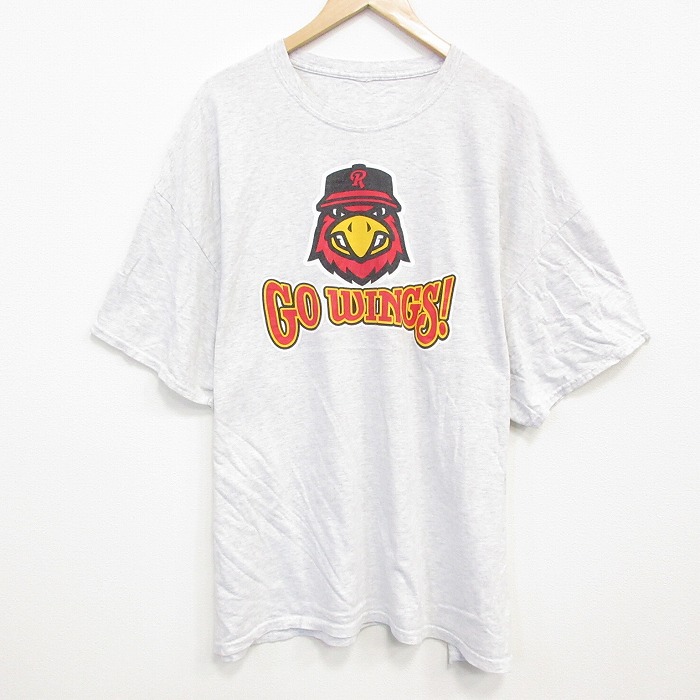 XL★古着 半袖 Tシャツ メンズ ディズニー DISNEY 大きいサイズ クルーネック 薄グレー 霜降り 25jul30 中古