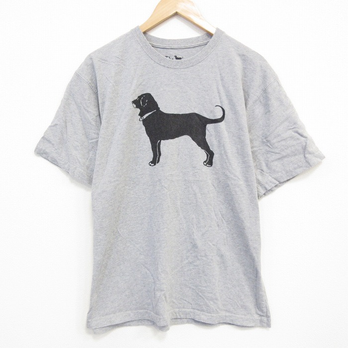 L★古着 半袖 Tシャツ メンズ The Black Dog コットン クルーネック グレー 霜降り 25jul30 中古