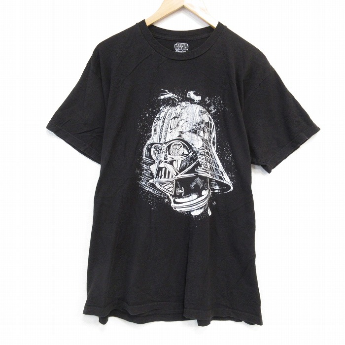 XL★古着 半袖 Tシャツ メンズ スターウォーズ STAR WARS ダースベイダー 大きいサイズ クルーネック 黒 ブラック 25aug01 中古