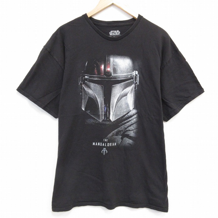 XL★古着 半袖 Tシャツ メンズ スターウォーズ STAR WARS マンダロリアン コットン クルーネック 黒 ブラック 25aug01 中古