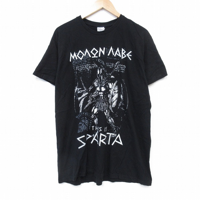 L★古着 半袖 Tシャツ メンズ スパルタ コットン クルーネック 黒 ブラック 25aug07 中古