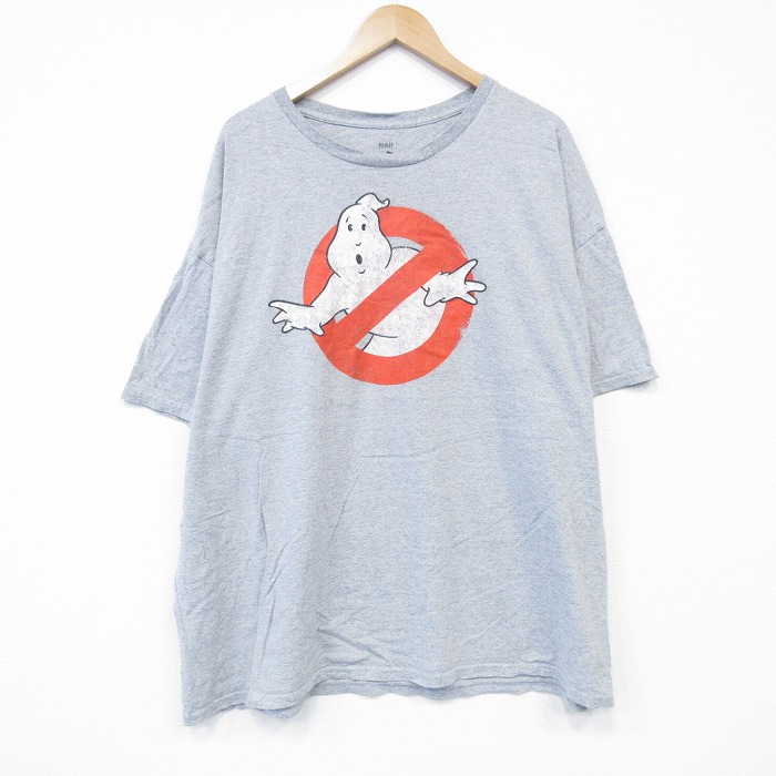 【50%OFF】XL★古着 半袖 Tシャツ メンズ 映画 ゴーストバスターズ 大きいサイズ クルーネック グレー 霜降り 【spe】 25aug13 中古