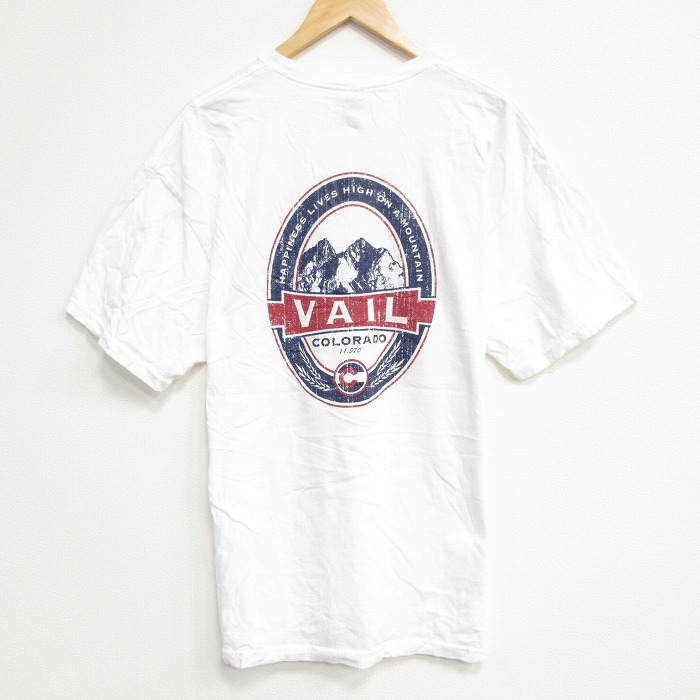 XL★古着 半袖 Tシャツ メンズ コロラド コットン クルーネック 白 ホワイト 25aug18 中古