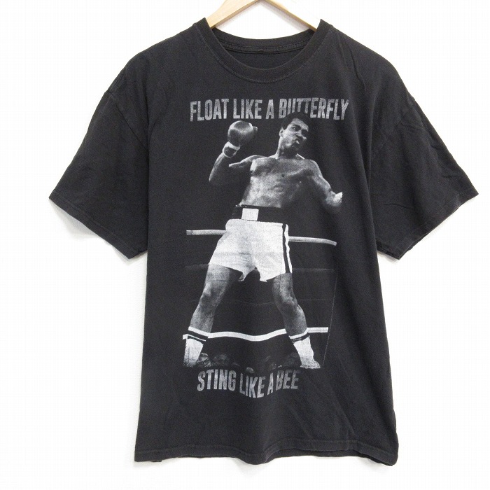 L★古着 半袖 Tシャツ メンズ モハメドアリ クルーネック 黒 ブラック 25aug18 中古